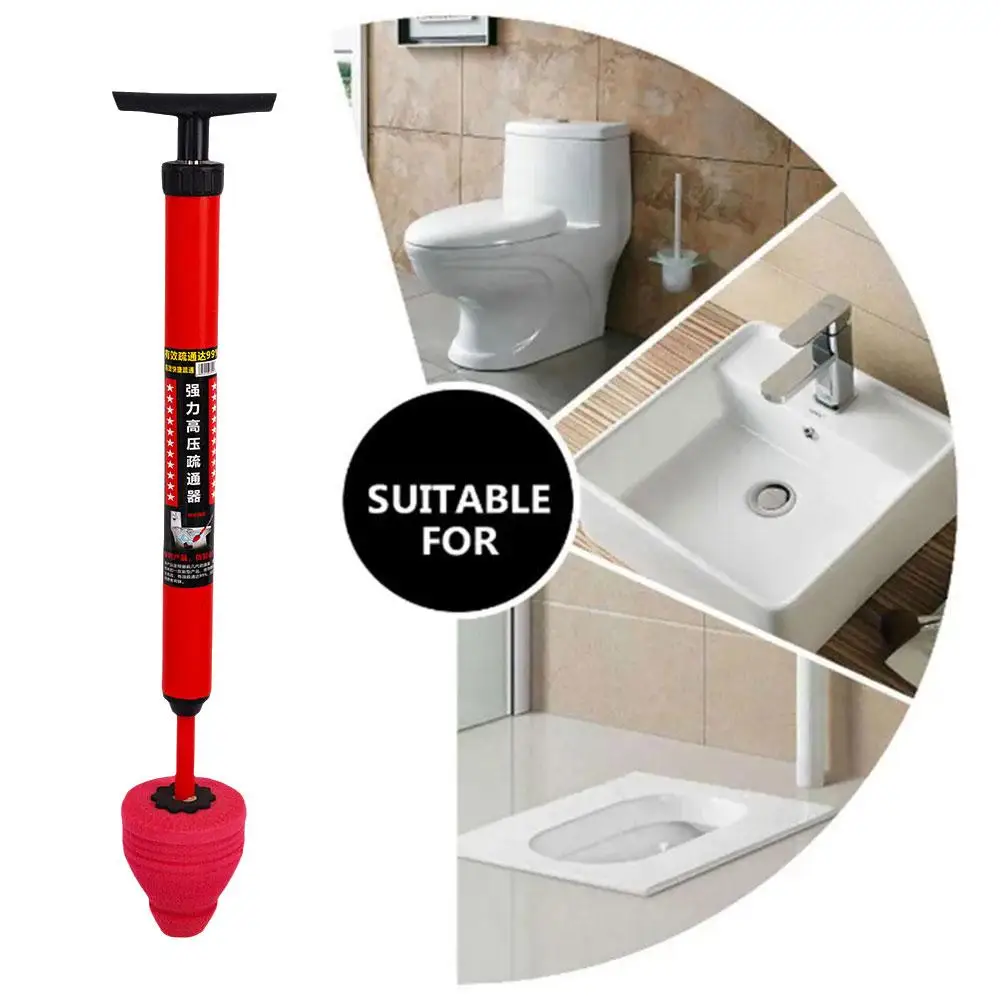 High Pressure Toilet Unblock One Shot Toilet Pipe Plunger Quickly Unblock Household Toilet Sewer Dredging Plunger 1/2Pcs
