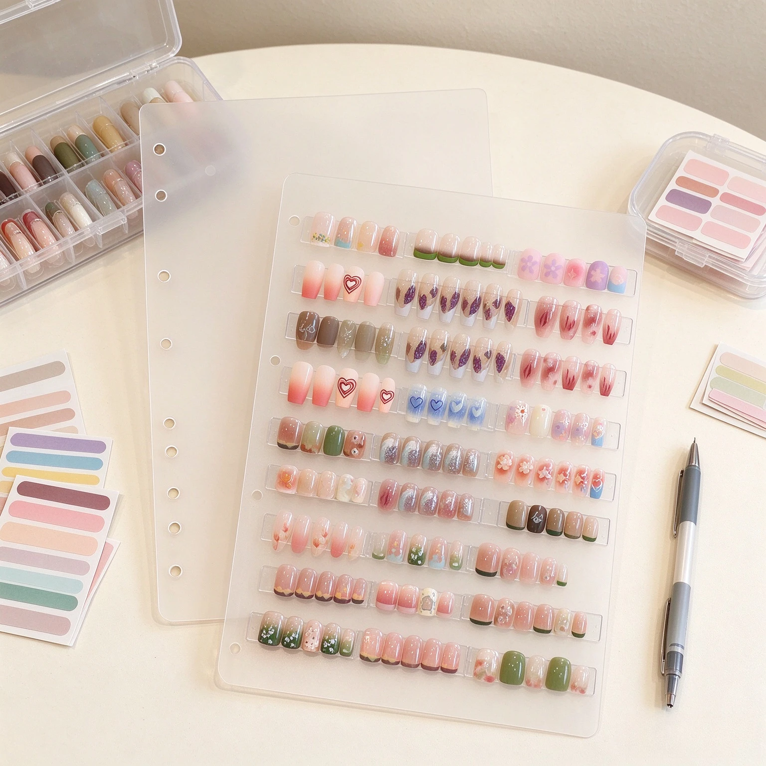 Nail Art Display Album Inner Page, Dustproof Large Capacity Nail Tip Storage Insert, DIY Nail Art Organizer Tool