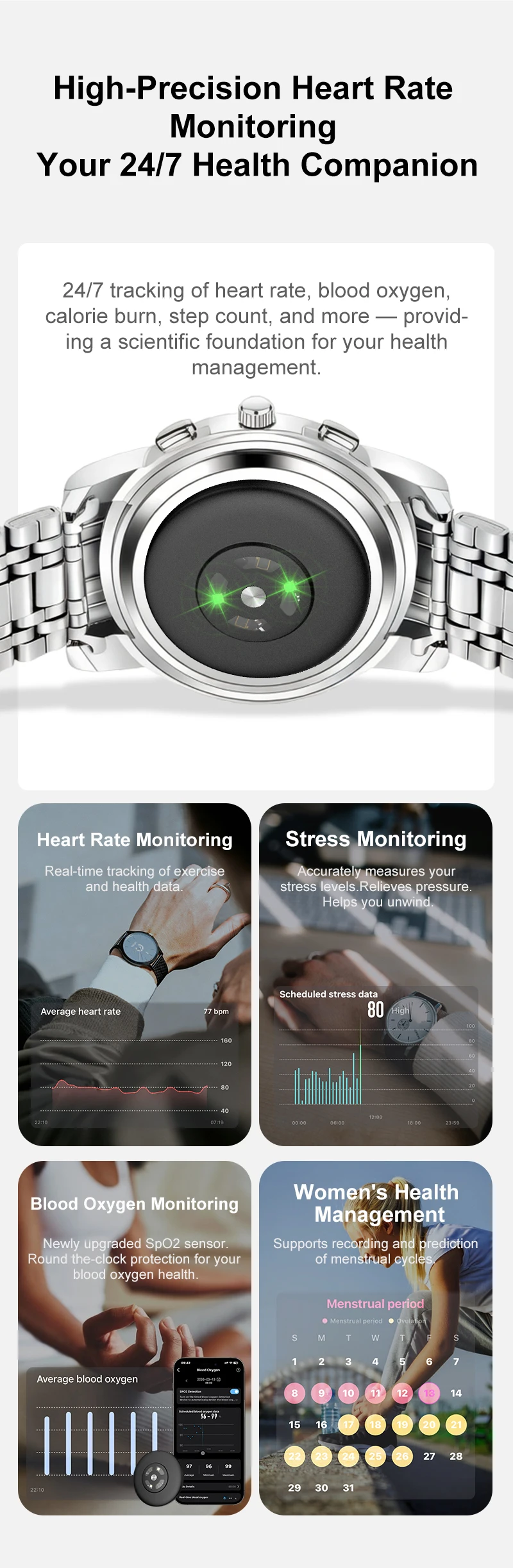 Intelligenter KI-Gesundheits-Detektionssticker für normale Uhren, KI-Gesundheits-Patch für jede Uhr, verwandeln Sie Ihre Uhr in eine Smartwatch. – Detail 5