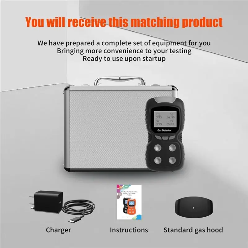 ABZZ-4 Gas Monitor,4 Gas Detector For H2S,CO,LEL And O2,Adopt High-Precision ADC Acquisition Chip And 32-Bit Nano-Processor