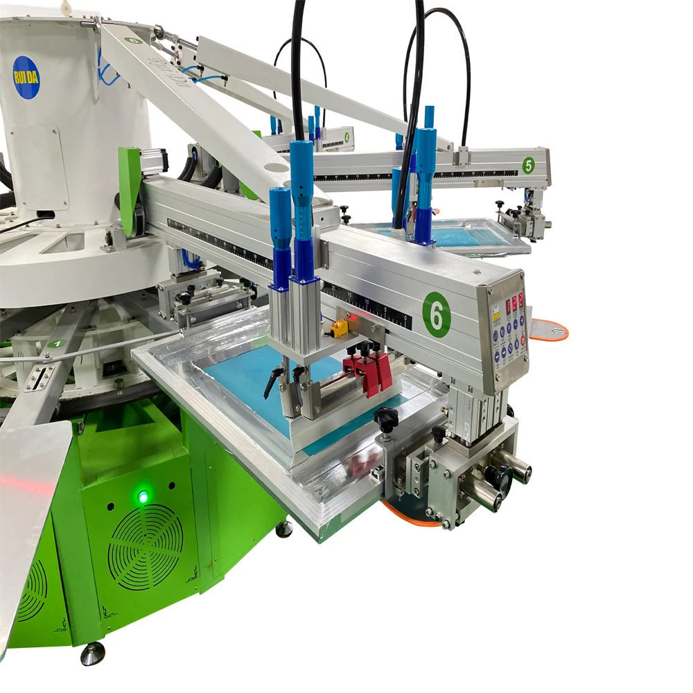 Octopus 6 color 14 station Full Automatic Textile screen printing machine For Cloth Garment Fabric