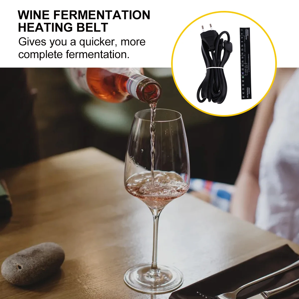 

Fermentation Heating Belt Electric Brewer Beer Maker Silica Gel Plug In USB Long Lifespan Waterproof Safe Easy Use Quick