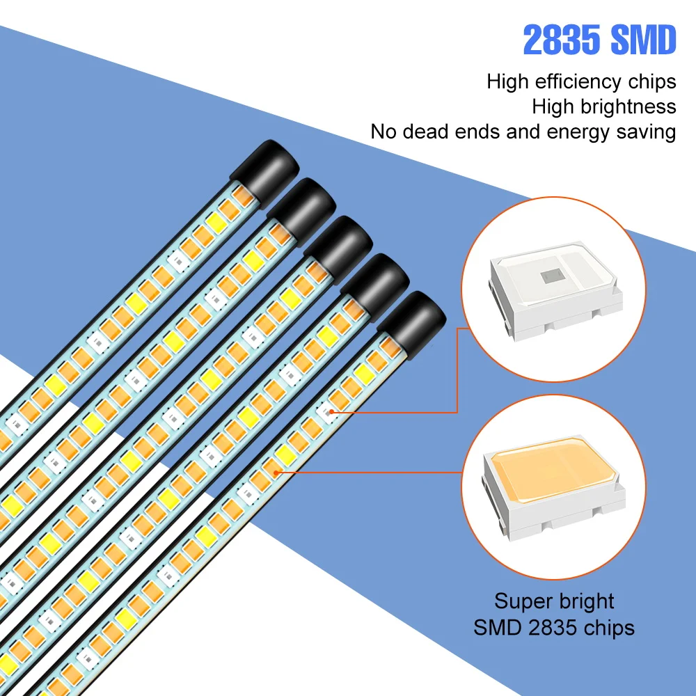 الطيف الكامل LED مصباح فيتو لنمو النبات ، أضواء الزراعة المائية ، الدفيئة ترايبود الوقوف ، توقيت ، عكس الضوء ، داخلي ، زهرة الشتلات