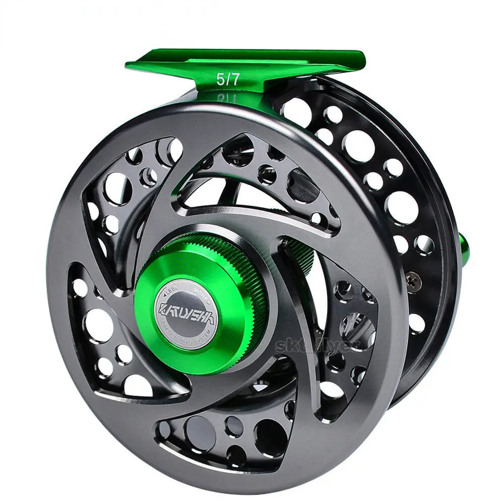 

Fly Fishing Reel 5/7-7/9-9/10 WT Fishing Wheel Aluminum Fly Reel CNC Machine Cut Large Arbor Die Casting