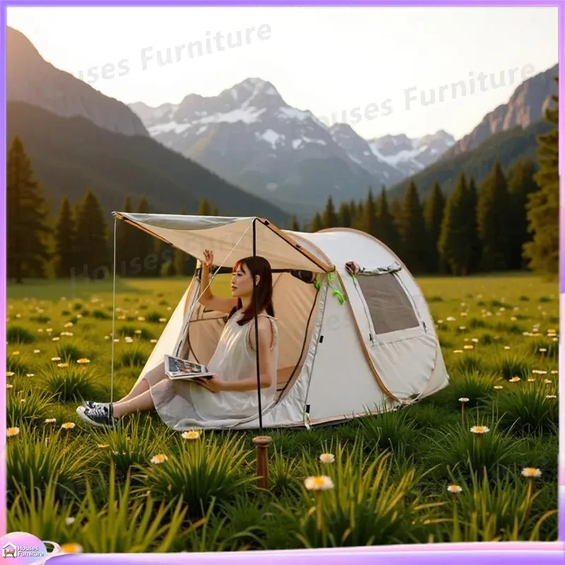 For Automatic Pop Up Tent Portable Folding Camping Shelter Outdoor Thickened Silver Coated Sunshade RV Car Roof Top Tent