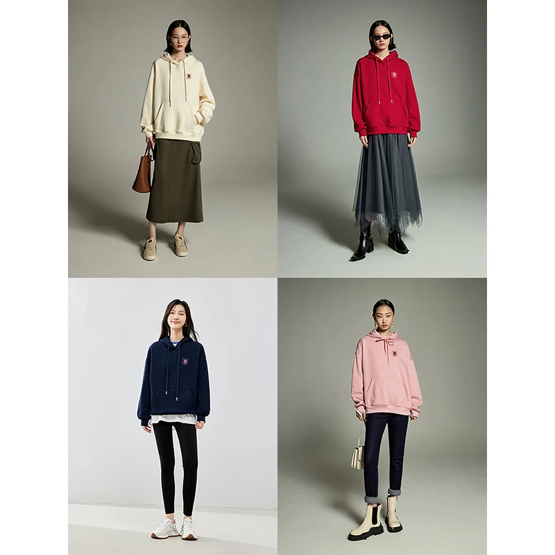 Toyouth-女性の長袖ぬいぐるみパーカー、ルーズフード付きスウェットシャツ、中国文字印刷、ファッション、用途の広いトップス、冬、2023