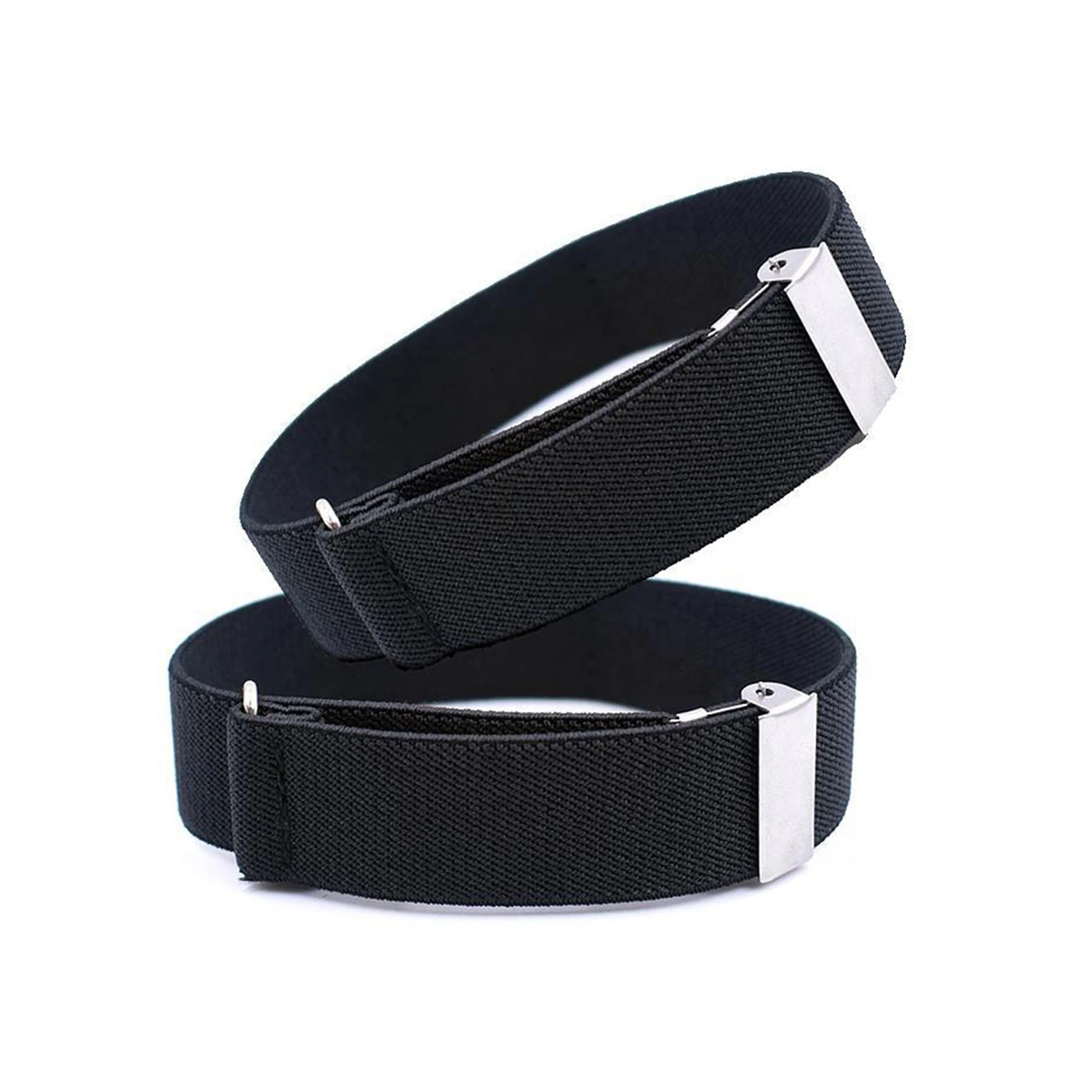 Brazalete elástico clásico negro, soporte de manga de camisa, puños de brazo ajustables de moda de negocios, bandas para accesorios de ropa de boda