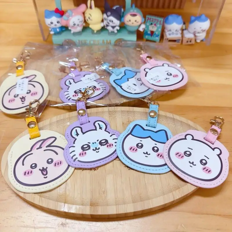 Kawaii Miniso Chiikawa Usagi Cartoon Print Access Control Sensing Ic Magnetic Card Protective Cover Key Ring Pendant Card Sleeve