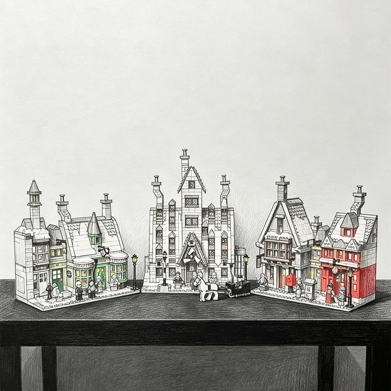 Set di Mattoncini da Costruzione per Decorazione della Casa, 3228 Pezzi, Architettura, Regalo di Compleanno e Natale per Adulti