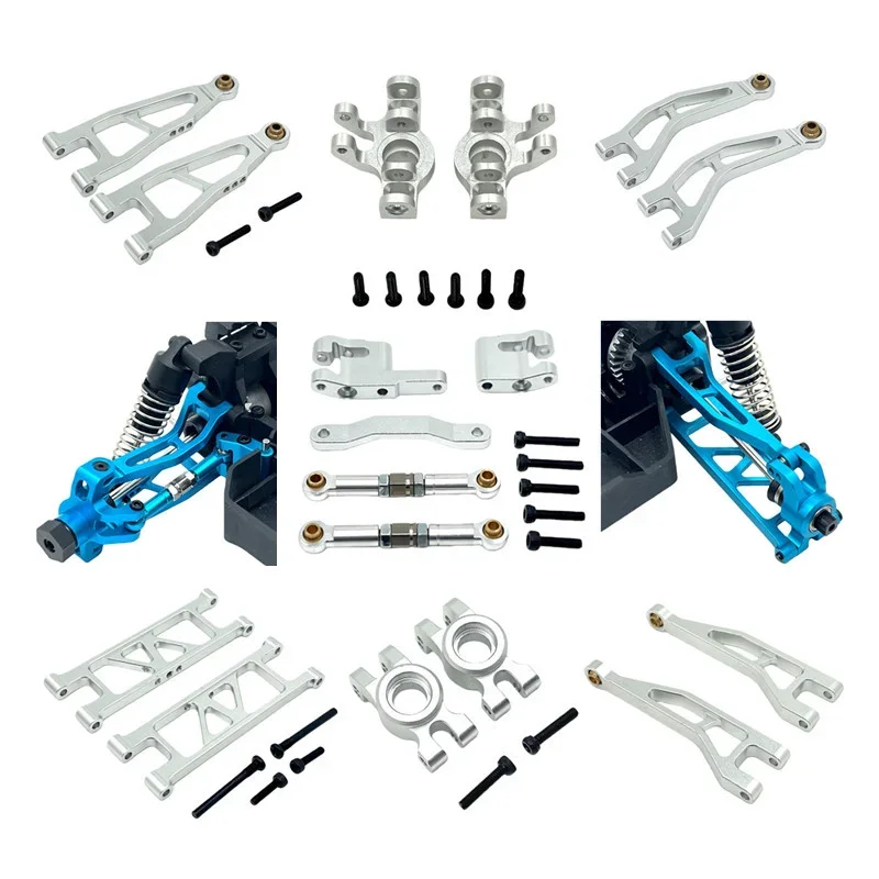 Aluminum Metal Alloy Upgrade Parts for Hyper GO MJX 1/18 18208 RC Crawler Car Front Rear Steering Cup C Seat Suspension Bracket