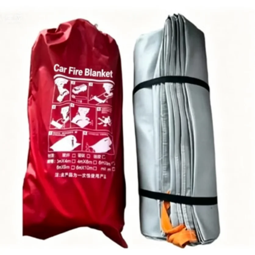 EV Car Fire Blanket with Carry Storage Bag, Fire Suppression Cover for Battery EV Fire