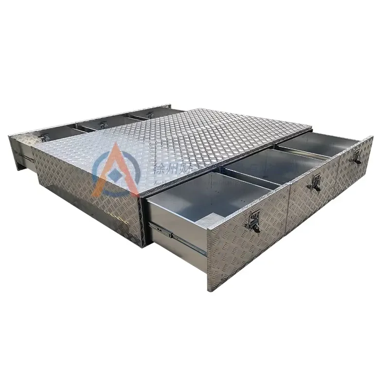 Factory Aluminum Waterproof Customizable Drawer Utility Toolbox Heavy Duty Smooth Body Diamond Drawer Storage
