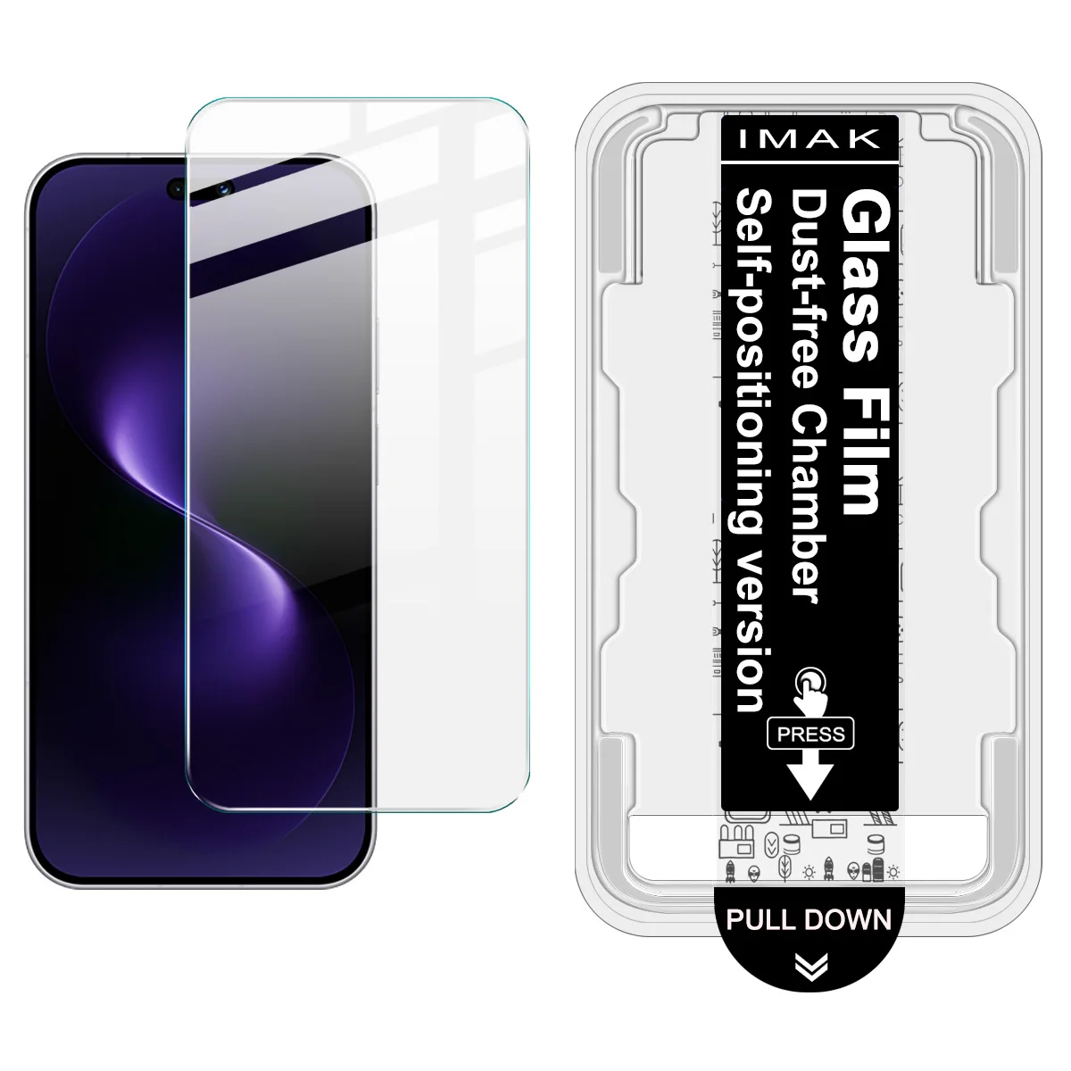 IMAK Tempered Glass For Huawei Nova 15 Pro Nova15 Ultra Locator Screen Protector Film Support Fingerprint
