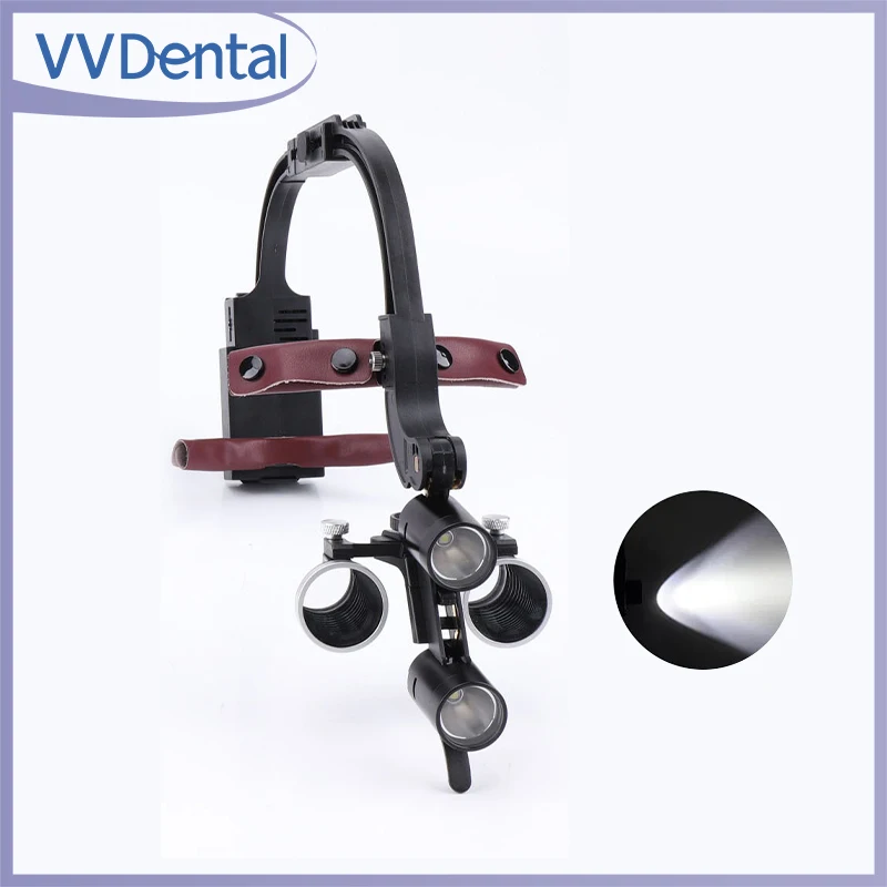 

VVDental 2.5X 3.5X Dental Loupes LED Head Light Lamp Magnification Binocular Dentistry Surgical Magnifier With Comfortable Headb