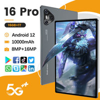 2025 New 16 Pro Tablet 10 inch Android 4K Dual SIM Snapdragon 870 Tablet PC GPS 10000mAh Tablets 16GB+1TB For Children Kids Tab