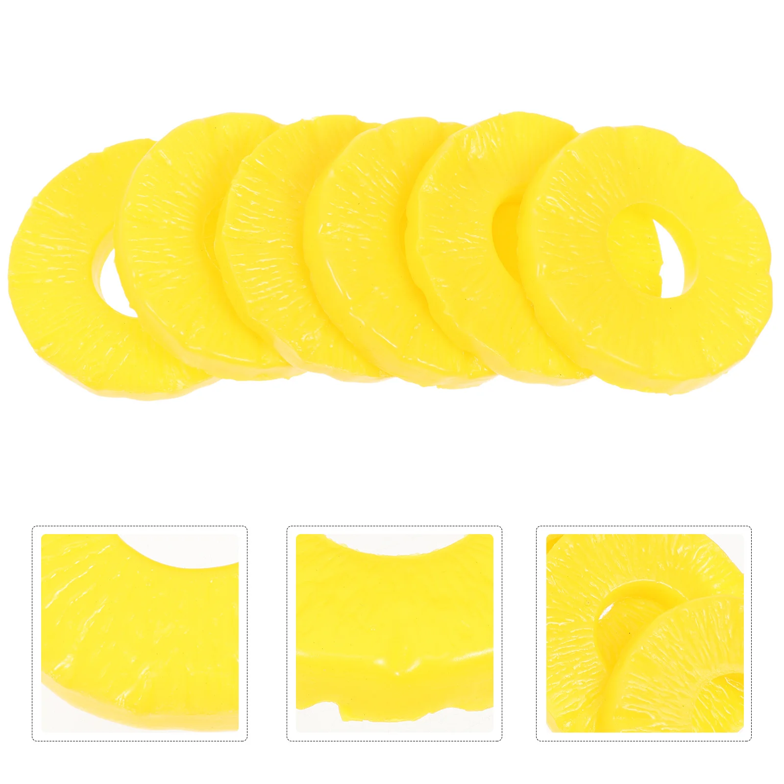 

6pcs Fake Pineapple Slices Artificial Fruit Decor Plastic Models For Photography Props Home Decoration Party