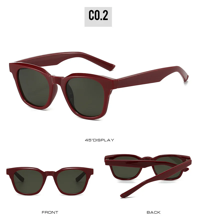 Retro klassische quadratische Sonnenbrille Damen Herren Unisex Casual Travel TR90 Sonnenschutz Jelly Color Brillen – Detail 8