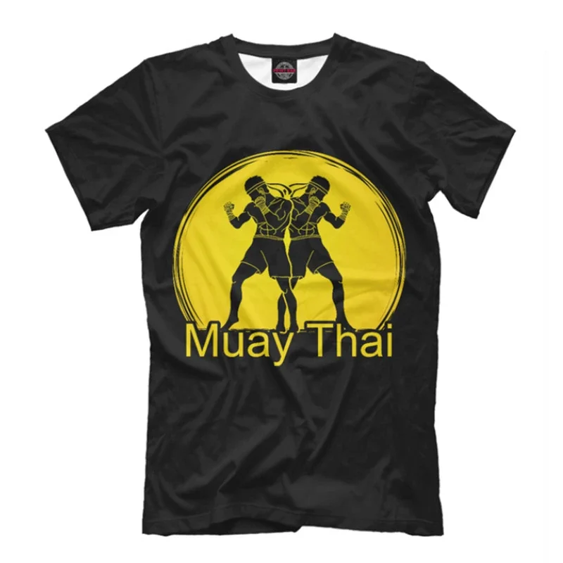 Muay Thai Graphic T Shirt Men Summer Breathable Quick Dry Tee Running Gym Sport Short Sleeve Outdoor Boxing Wrestling Tracksuits