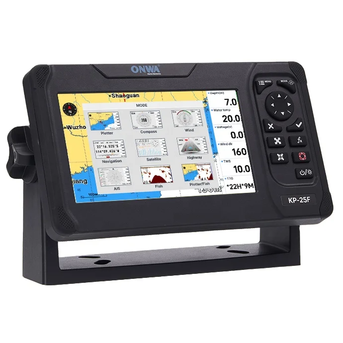 Nouveau navigateur marin de traceur de carte GPS de KP-25F d'ONWA 7 pouces avec le sondeur explorez o de recherche de poisson