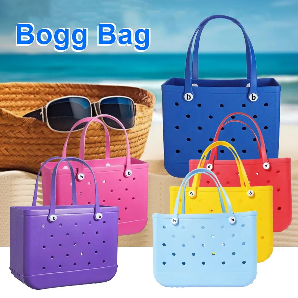 

L/XL EVA Bogg Bag Beach Waterproof Large Tote Shoulder Handbag Ladies Large Capacity Handbag Fashion Women Beach Tote Bogg Bag