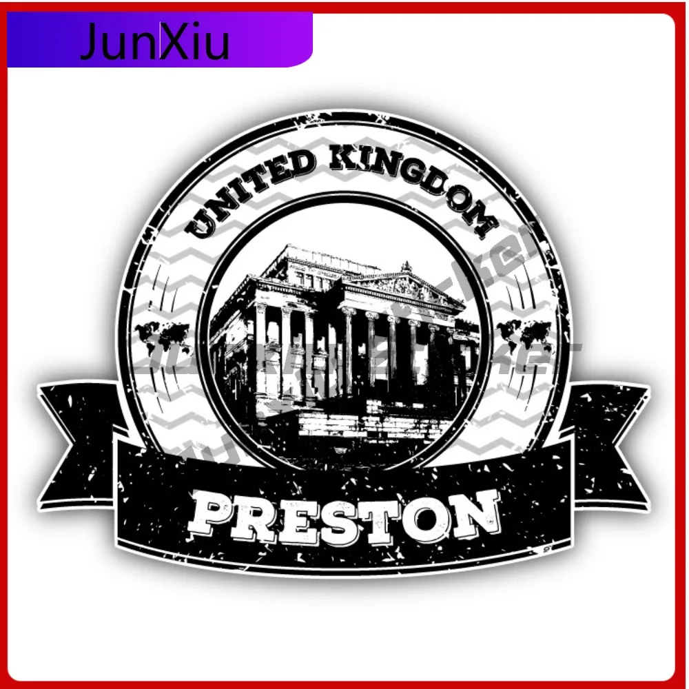 

Preston United Kingdom Creative Sticker Stamp Travel Car Decal Bumper Stickers For Car Bumpers Anime Style Window Use Waterpr