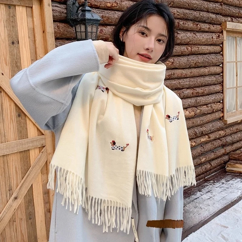 Echarpe-en-laine-epaisse-pour-femme-tricotee-carvas-chaude-protection-du-cou-cadeau-d'hiver-broderie-florale-vegetale-chinoise