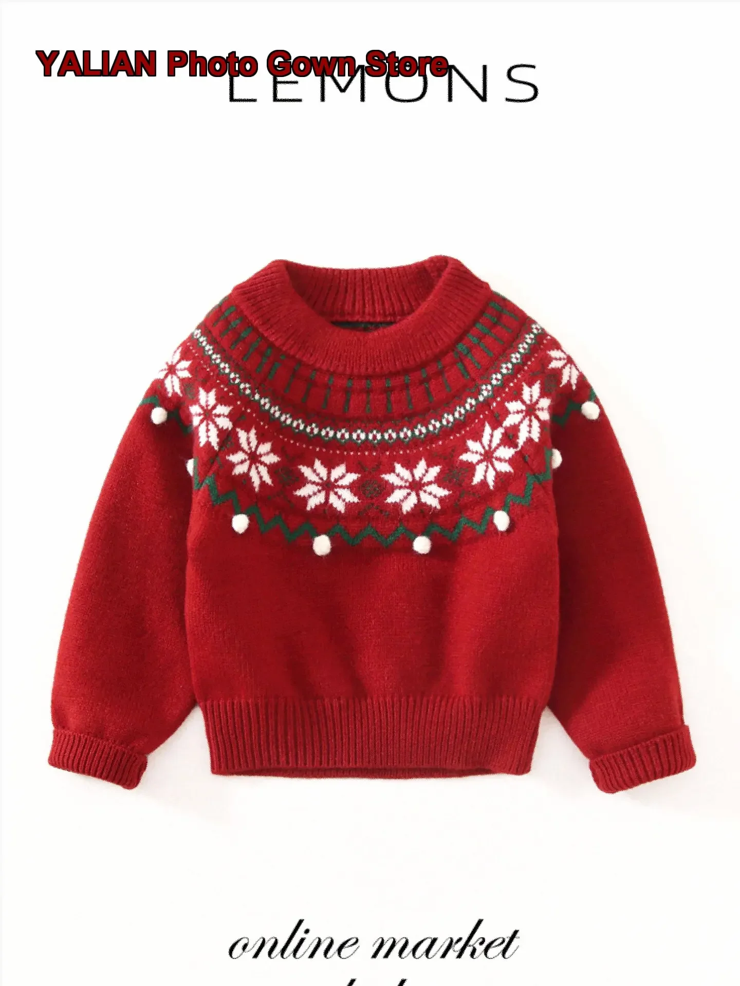 Boys Pullover Sweater Winter Round Neck Knit Top Solid Color Fleece Lined Warm Kids