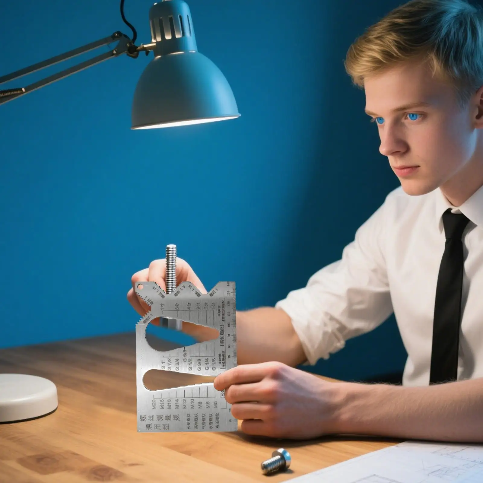 

Screw Thread Gauge Bolt Measuring Tool Accurate Metric Thread Measuring Ruler For Engineering Automotive Maintenance Household