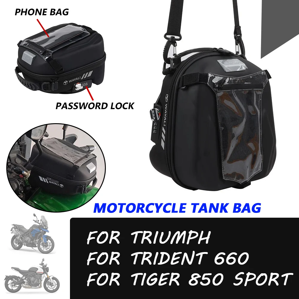 

For TRIUMPH Tiger 850 Sport Trident 660 Trident660 Tiger850 Sport Accessories Travel Bag Fuel Tank Bag Tanklock Luggage Bag