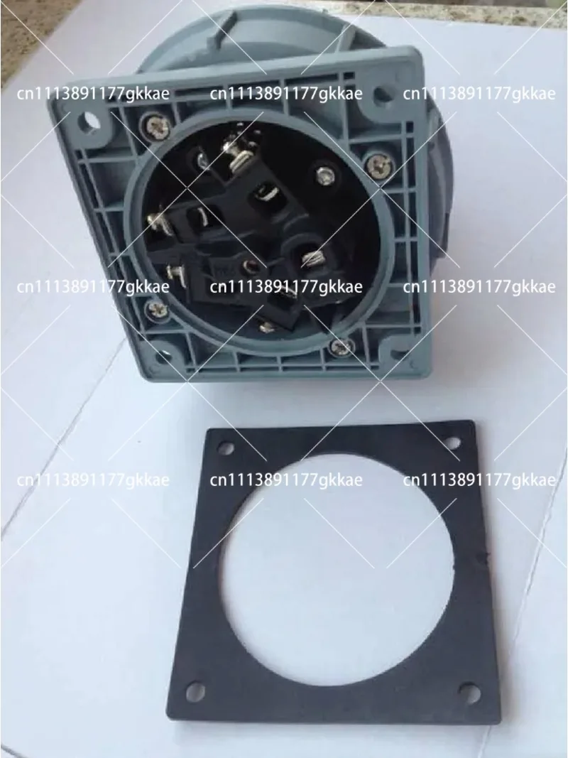 Waterproof Industrial Plug Holder 5 Core 63A Appliance Concealed Straight Plug Dark Seat Male Connector