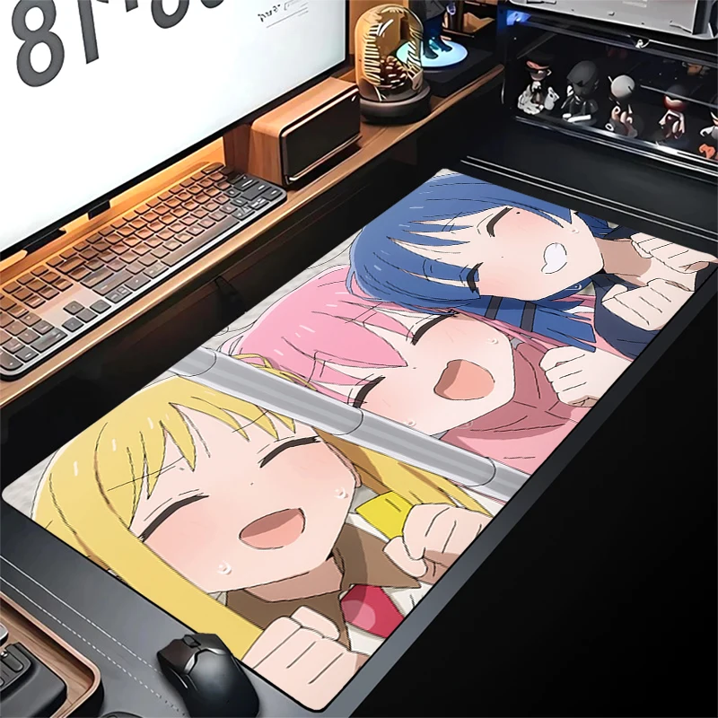 

Large Gaming Mousepad Cute Rock Anime Girl Mouse Pad Gamer Computer Mouse Mat XXL 90x40cm Desk Mat Locking Edge Big Keyboard Pad