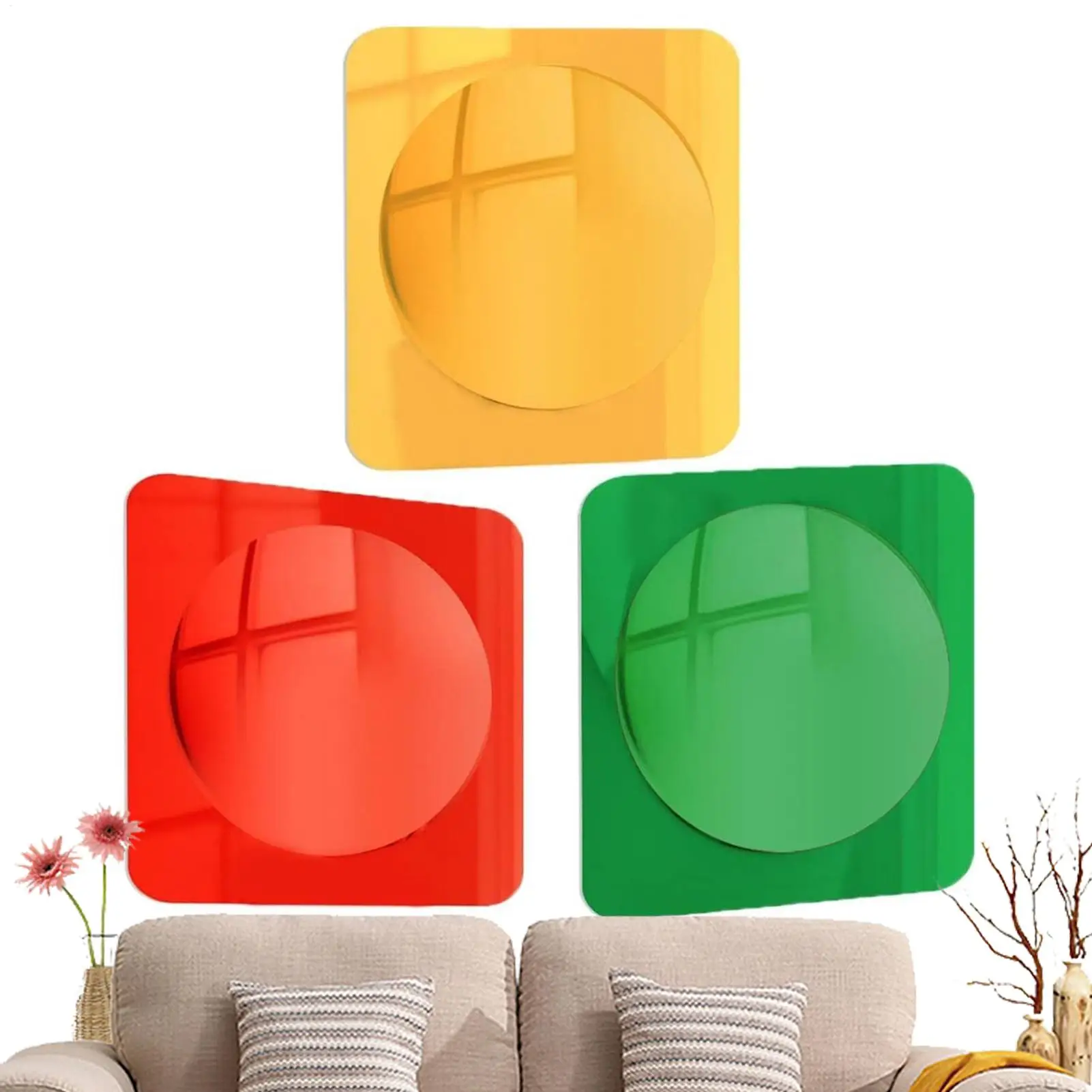 Bubble Sensory Mirror 3-Piece Interactive Home Decor Toddler Acrylic Sensory Bubble Mirror For Feelings Exploration Tactile