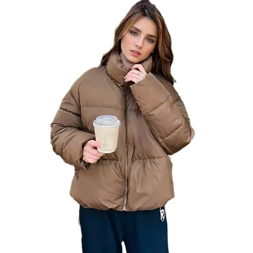 Women\'s Cotton Jacket 2024 Winter Female Pure Color Thicken Warm Winter Jacket Women\'s Casual Short Cotton Coat Women\'s Clothing