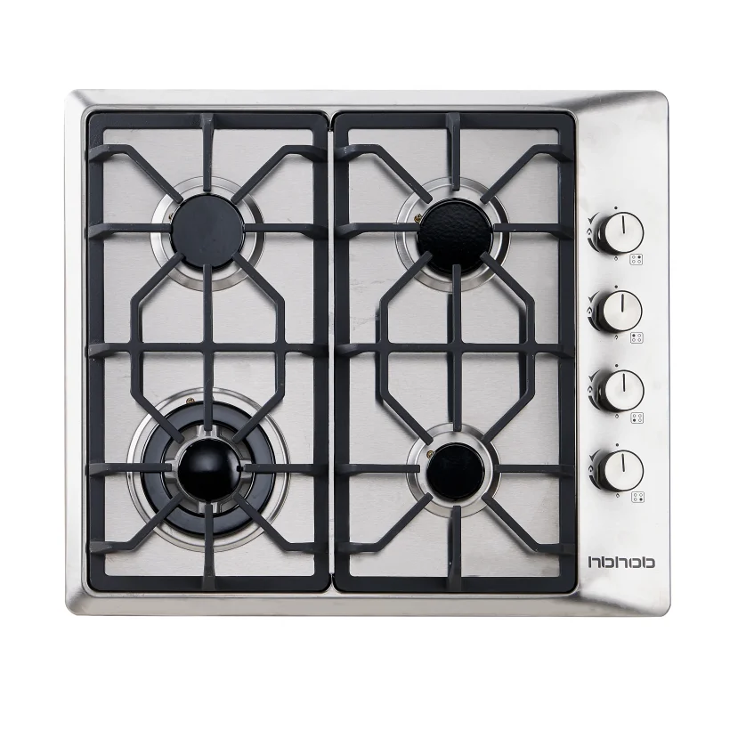 Fogão a gás de aço inoxidável com 4 queimadores, fogão a gás, fabricante profissional