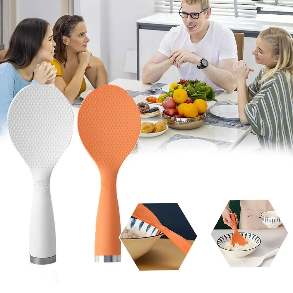 Non-Stick Standing Rice Shovel Plastic Long Handle Scoop Kitchen Spoon Spatula Multifunctional Tableware Accessories Cooker Q8V9