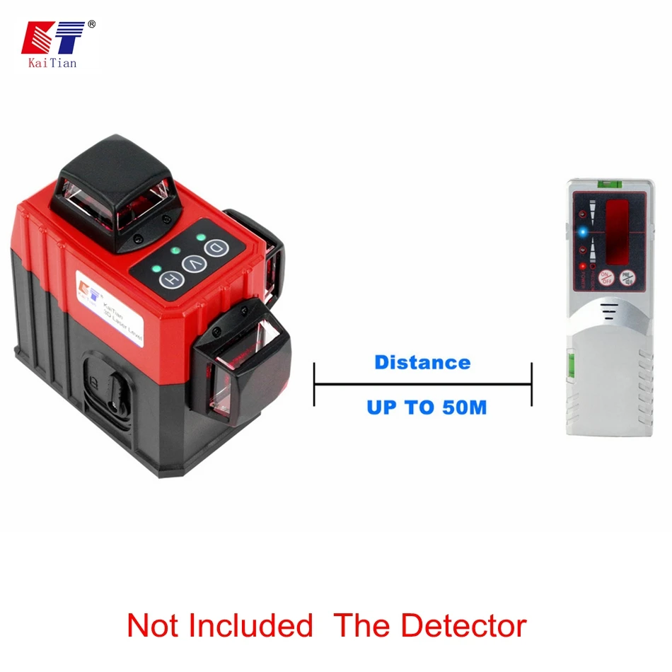 Kaitian Niveau Laser Level Self Leveling Lithium Battery Professional High Precision Red 3D Cross 12 Line 360 Laser Level Tripod