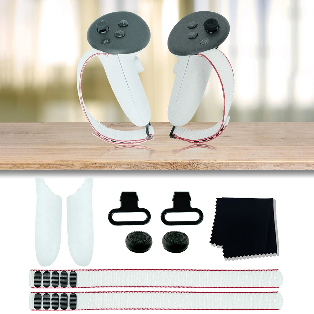 طقم بديل لجهاز تحكم ميتا كويست 3 ، غطاء بطارية مع حزام ، غطاء هزاز ، ملحقات ألعاب الواقع الافتراضي