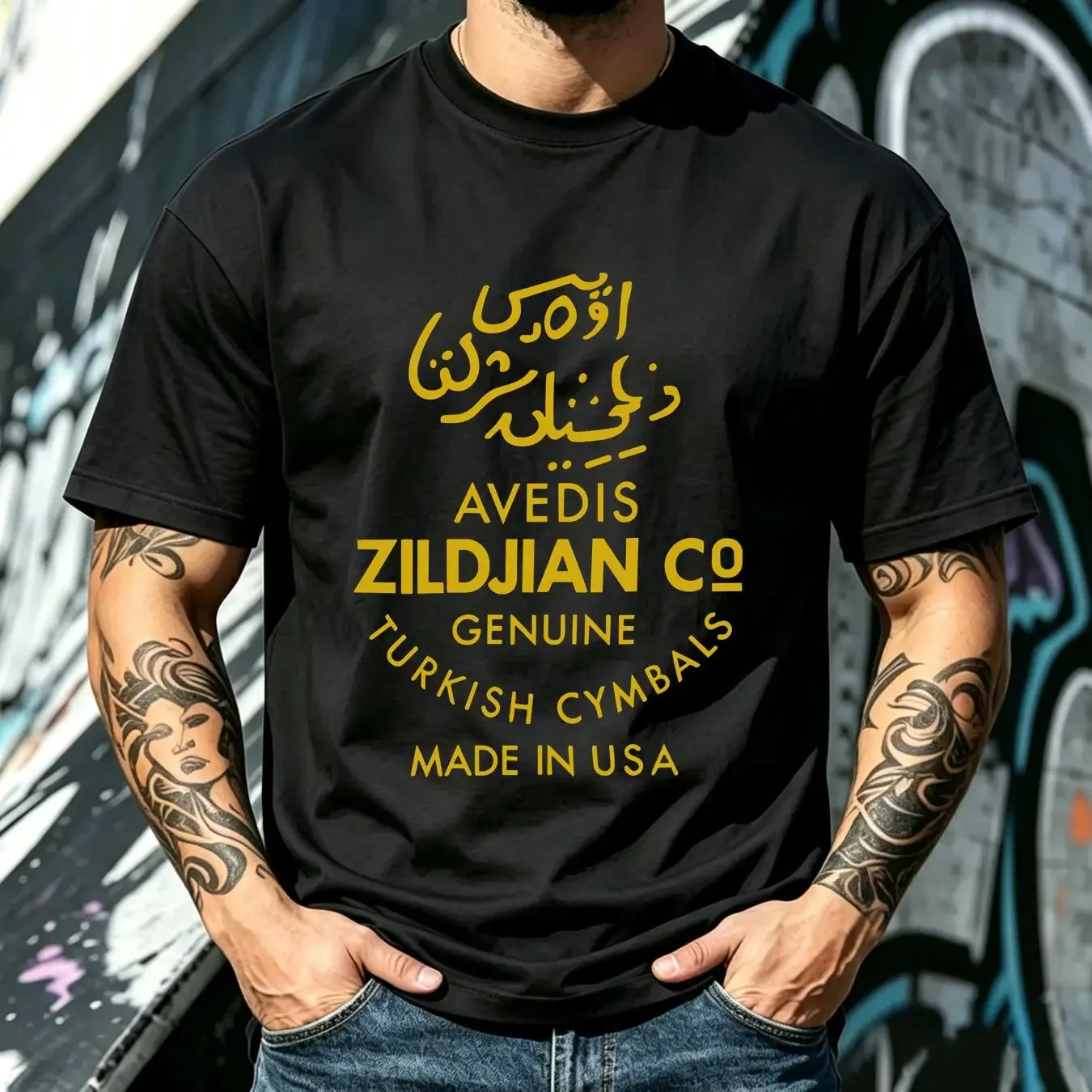 washed T Shirt Zildjian signature logo new heavy cotton vintage Washed Stylish Breathable Comfortable designer clothes graphic