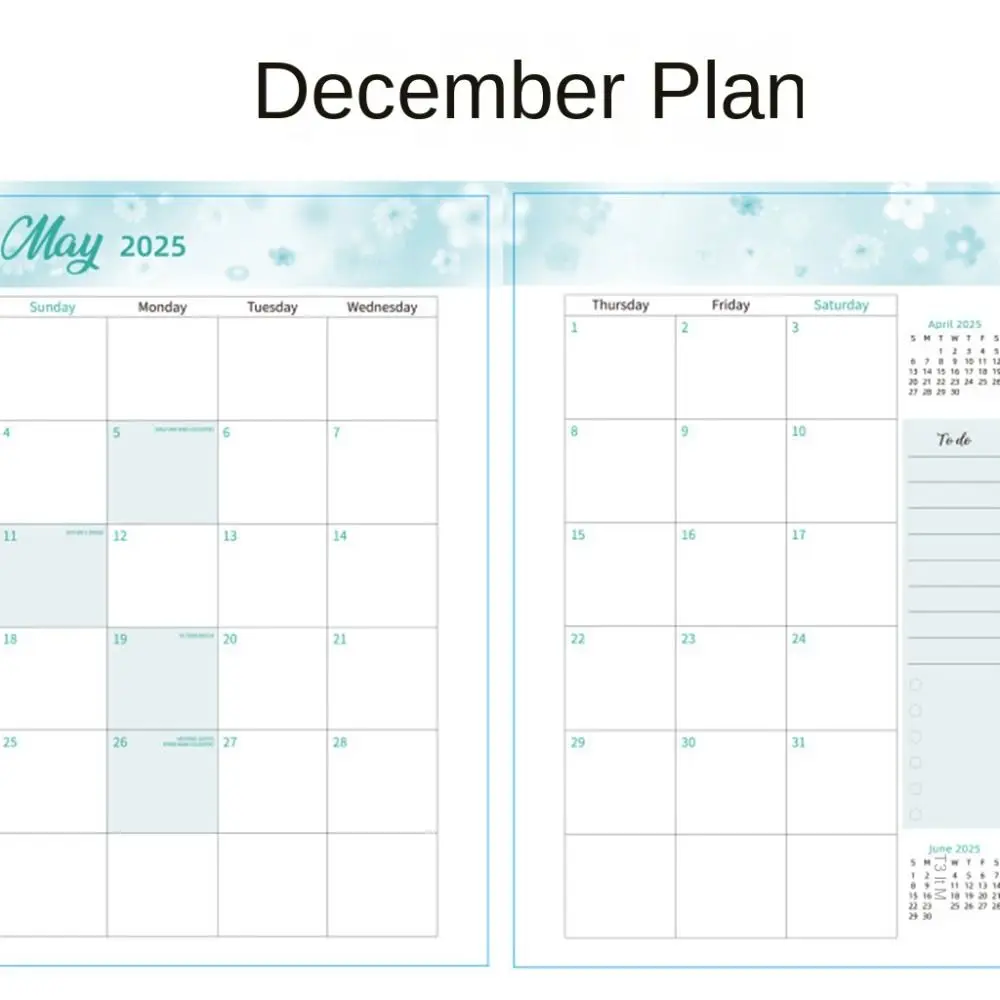 A5 2025 Agenda Planner Notebook Floreale 140 pagine 365 giorni Blocco note Carta Fascia elastica Design Notebook aziendale Aumenta la produttività