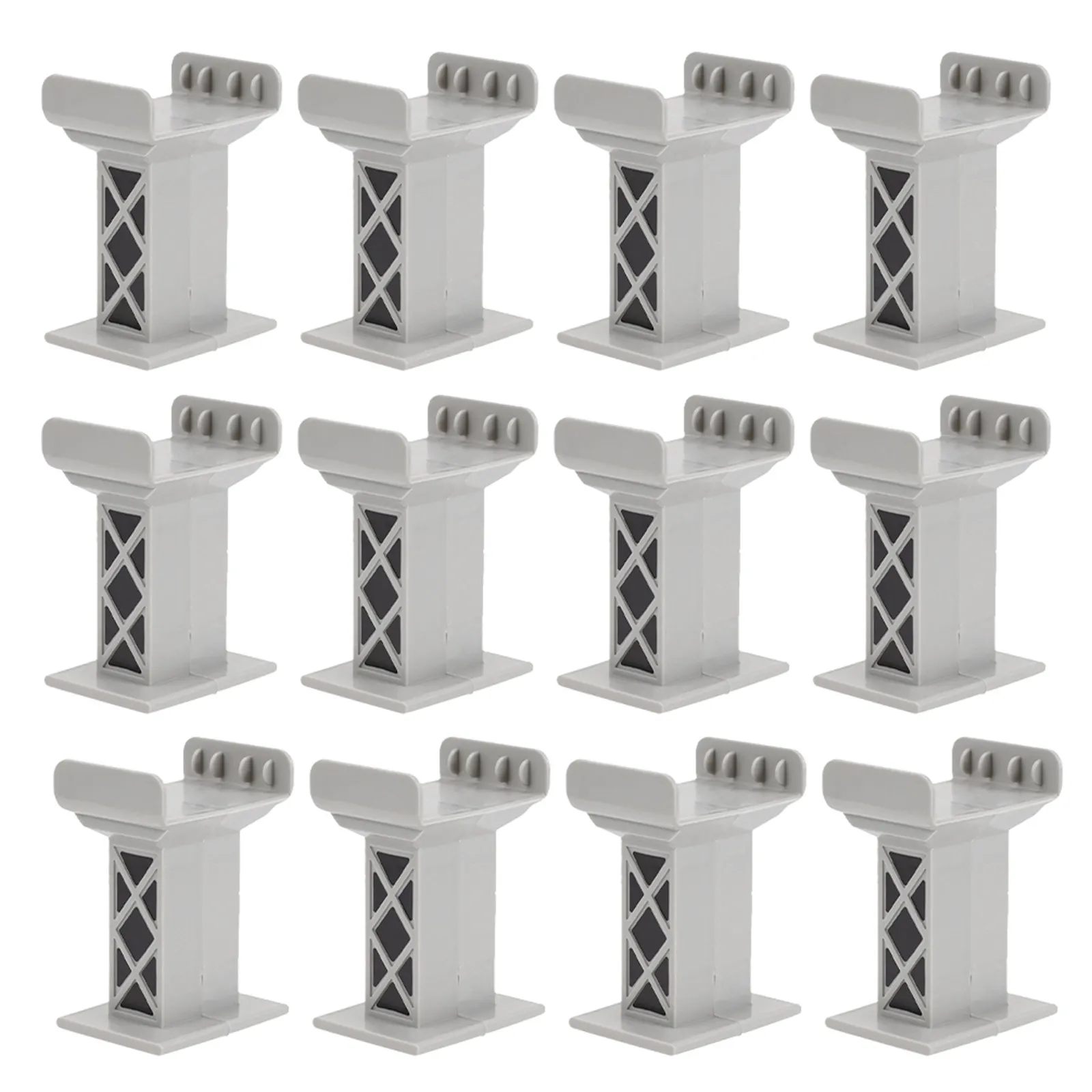 

15Pcs Railway Track Support Multilevel Elevated Bridge Pillars for Train Bridge Pier Accessories Road Train Track Toy