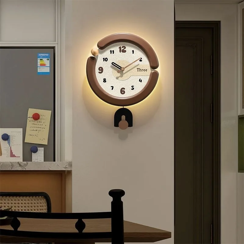 Modern Wall Clock Luxury Wall Watch Aesthetic Luminous Clocks Minimalist Silent Elegant Wooden Living Room Watches Home Decor