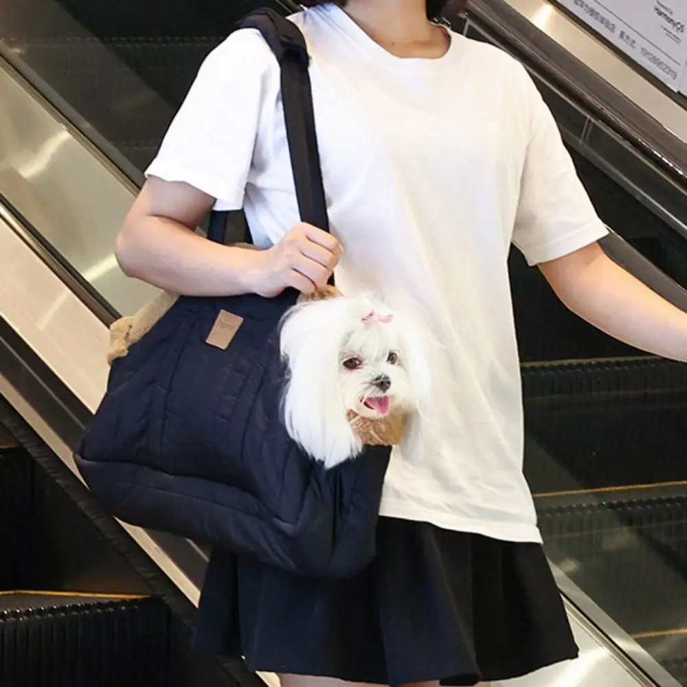 

Travel Pet Carrier Portable Pet Tote Bag Thickened Plush Pet Go-out Bag Open Style Soft Pet Shoulder Bag Winter