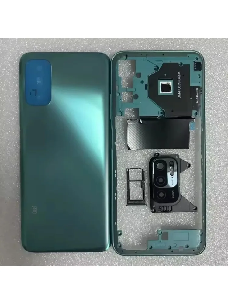 Kompletna obudowa z tylną klapką baterii + środkowa ramka + przyciski głośności + obiektyw aparatu + tacka SIM do Xiaomi Redmi Note 10 5G M2103K19 — zdjęcie produktu 4