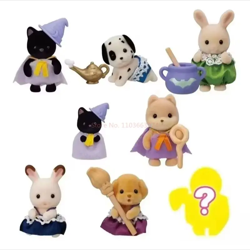 Bolsa de Familia Sylvanian de Japón 100% genuina, Kawaii, vestido de Camping, fiesta de pastel, bebé, lindo Anime, adornos de habitación, regalo flocado