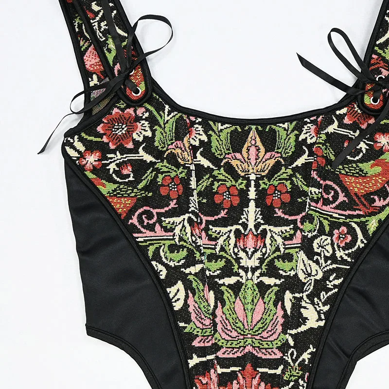 Damen Luxus Patchwork Korsett-Top Vintage Tierdruck Mieder Stahlkorsett Rückenschnürung Bühnenkostüm Formgebende Weste Übergröße – Detail 21