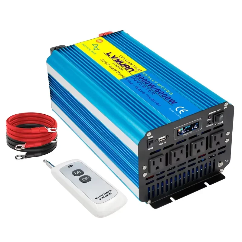 for LVYUAN 3kw 6kw Inverter 24v 110v 12v to 220v Off Grid Solar Pure Sine Wave Inverter