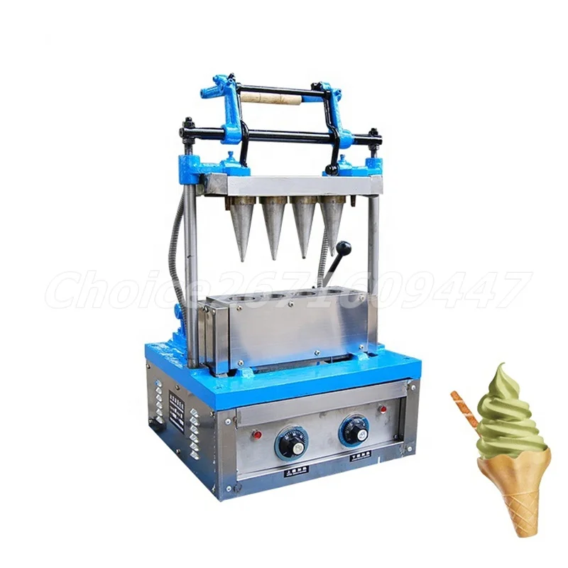 Automatic Egg Tray Machine 4-Head Egg Cone Ice Cream Wafer Machine Crispy Skin Machine Electric Ice Cream Cone Machine