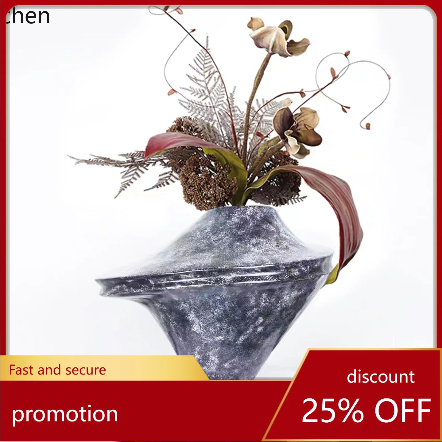 

HT Creative Living Room Flower Arrangement Vase Decoration for Homestays, Restaurants, Clubs, Scenery Crafts, Modern Ornaments
