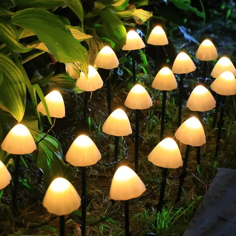 Led Solar Mushroom Lights Street Lights Outdoor Waterproof Lawn Decorative Lights Patio Garden Christmas Holiday Decoration