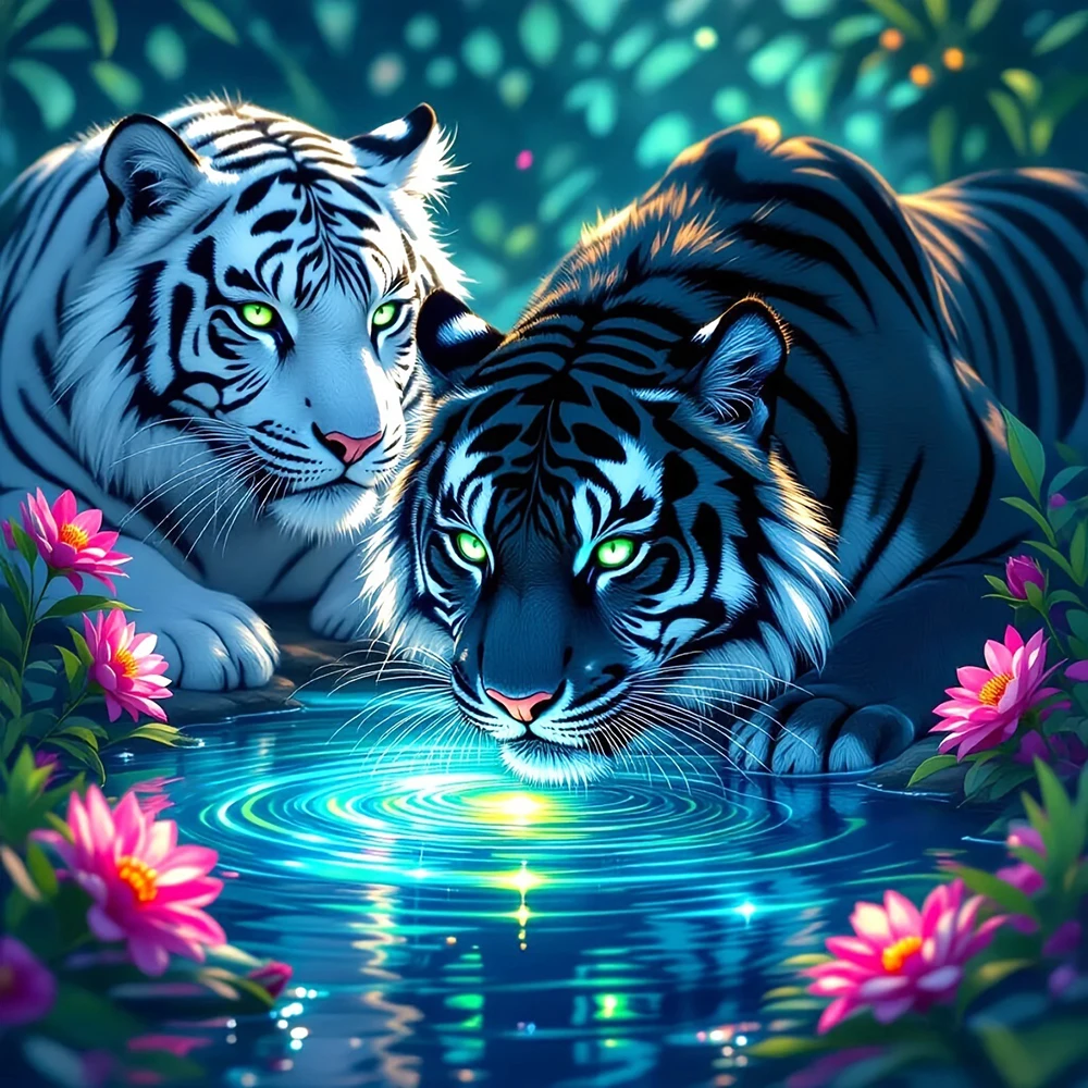 EverShine 5D Diamant Stickerei Tiger voller Bohrer Diamant Kunst Malerei Kit Tier DIY Mosaik Blume Wand Dekorationen Wohnzimmer